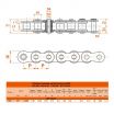 Le modèle de Chaine à rouleau simple en acier (standard) au mètre norme ISO 12B1 - CH12B1-MT