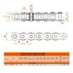 Le modèle de Chaine à rouleau simple en acier (standard) au mètre norme ISO 084 - CH084-MT