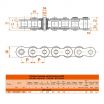 Le modèle de Chaine à rouleau simple en acier (standard) en rouleau de 5 mètres norme ISO 083 - CH083-5MT