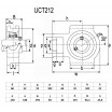 Le modèle de Palier tendeur serrage vis pointeaux ref UCT212 diamètre d'arbre 60 mm - UCT212