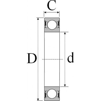 Le modèle de Roulement rigide 1 rangée de billes SKF ref 607-2RSH - 7x19x6 - 607-2RSH-SKF