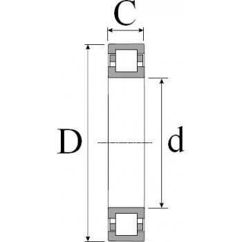 Le modèle de Roulement rigide 1 rangée de rouleaux ref NUP220-ECP - 100x180x34 - NUP220-ECP