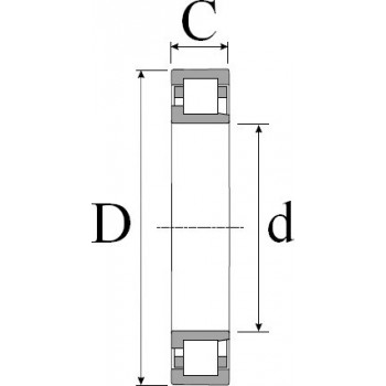 Le modèle de Roulement rigide 1 rangée de rouleaux SKF ref NJ205-ECP-C3 - 25x52x15 - NJ205-ECP-C3-SKF