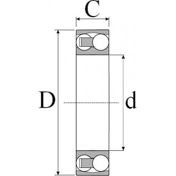 Le modèle de Roulement oscillant 2 rangées de billes FAG ref 1212-TVH - 60x110x22 - 1212-TVH-FAG