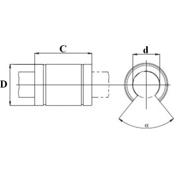 Le modèle de Douille à billes pour mouvement linéaire ref KBO60125 - 60x90x125 - KBO60125-PP