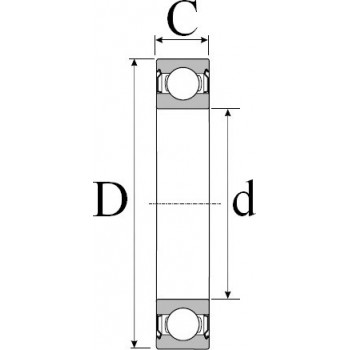 Le modèle de Roulement rigide 1 rangée de billes ref 608-ZZ - 8x22x7 - 608-ZZ