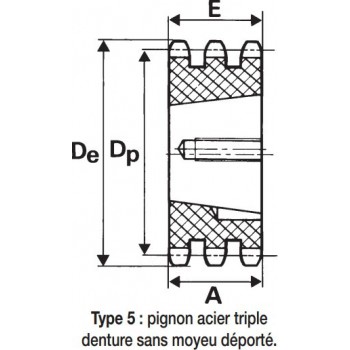 Le modèle de Pignon à moyeu amovible pour chaine 16B Triple, 17 dents ref PIT16B17MA - PIT16B17MA