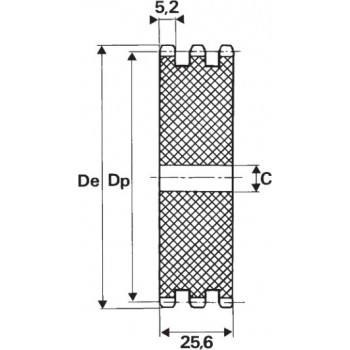 Le modèle de Disque acier pré-alésé pour chaine 06B Triple, 17 dents ref 9,52mm - DAT06B17