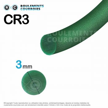 Le modèle de Courroie ronde thermosoudable ref CR3 - CR3-VERT